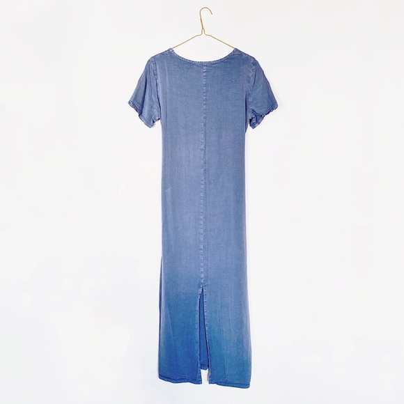 90s VTG blue jumper dress - long minimalist maxi - Picture 2 of 8